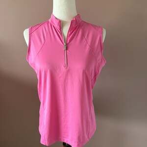 Tail Activewear Hot Pink Zip Sleeveless Golf Top Size M MSP